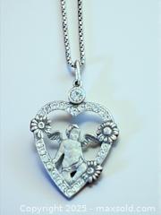 MaxSold Auction: Sterling Silver Cherub Heart Necklace - Esquimalt (British Columbia, Canada) PARTNER MANAGED Reseller Online Auction - Lampson Street