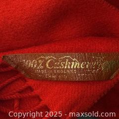 MaxSold Auction: Red cashmere scarf - England - Toronto (Ontario, Canada) SELLER MANAGED Reseller Online Auction - Greengrove Crescent
