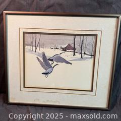 MaxSold Auction: Vintage framed watercolour geese in snowcaps - Henderson - Toronto (Ontario, Canada) SELLER MANAGED Reseller Online Auction - Greengrove Crescent