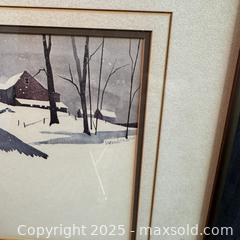 MaxSold Auction: Vintage framed watercolour geese in snowcaps - Henderson - Toronto (Ontario, Canada) SELLER MANAGED Reseller Online Auction - Greengrove Crescent