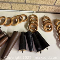 MaxSold Auction: wood curtain rings and MCM furniture legs - Toronto (Ontario, Canada) SELLER MANAGED Reseller Online Auction - Greengrove Crescent