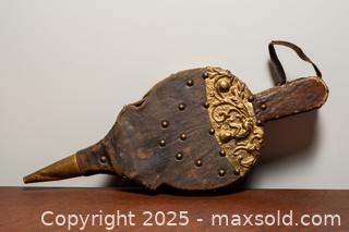 MaxSold Auction: Antique Leather / Brass Fireplace Bellows - Toronto (Ontario, Canada) SELLER MANAGED Downsizing Online Auction - Nassau Street