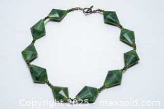 MaxSold Auction: Faceted Jasper Beads and Silver Necklace - Toronto (Ontario, Canada) SELLER MANAGED Downsizing Online Auction - Nassau Street