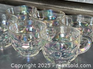 MaxSold Auction: Federal Glass iridescent &#34;Thumbprint&#34; punch cups - Toronto (Ontario, Canada) SELLER MANAGED Downsizing Online Auction - Nassau Street