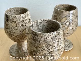 MaxSold Auction: Fossil Stone Goblets, Set of 4 - Toronto (Ontario, Canada) SELLER MANAGED Downsizing Online Auction - Nassau Street