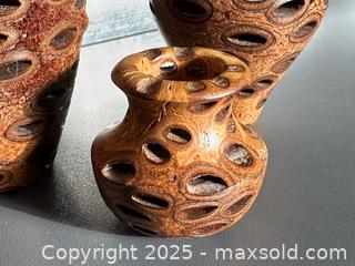 MaxSold Auction: Hand-turned Wooden Banksia Nut Vases From Australia - Toronto (Ontario, Canada) SELLER MANAGED Downsizing Online Auction - Nassau Street