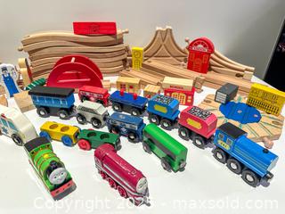 MaxSold Auction: Mixed lot of Wooden Train Toys - Toronto (Ontario, Canada) SELLER MANAGED Downsizing Online Auction - Nassau Street