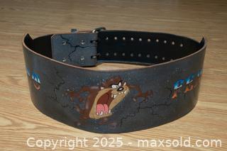 MaxSold Auction: Original Airbrushed &#34;No Fear&#34; TAZ Weightlifting Belt - Toronto (Ontario, Canada) SELLER MANAGED Downsizing Online Auction - Nassau Street