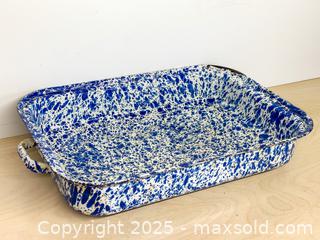 MaxSold Auction: Splatter pattern Enamelware Lasagna Pan - Toronto (Ontario, Canada) SELLER MANAGED Downsizing Online Auction - Nassau Street