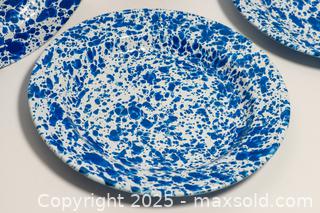 MaxSold Auction: Splatter pattern Enamelware Plate Set (4 plates) - Toronto (Ontario, Canada) SELLER MANAGED Downsizing Online Auction - Nassau Street