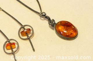 MaxSold Auction: Sterling Silver and Amber Earrings with Stickpin/Brooch - Toronto (Ontario, Canada) SELLER MANAGED Downsizing Online Auction - Nassau Street
