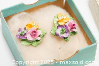 MaxSold Auction: Vintage Floral Porcelain Earrings and Stick Pin - Toronto (Ontario, Canada) SELLER MANAGED Downsizing Online Auction - Nassau Street