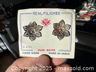 MaxSold Auction: Vintage Italian Silver Filigree Earrings - Toronto (Ontario, Canada) SELLER MANAGED Downsizing Online Auction - Nassau Street