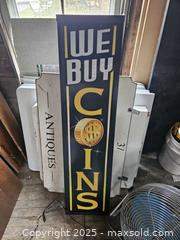 MaxSold Auction: 4ft Light Box Sign. &#34;We Buy Coins&#34; - East Bridgewater (Massachusetts, USA) SELLER MANAGED Estate Sale Online Auction - Bedford Street