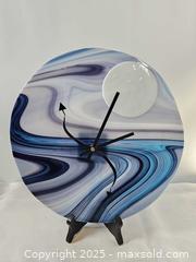 MaxSold Auction: Artist Signed, Julie Feldman. Funk Sister Studios. Glass Wall Clock Full Moon Ocean Scene  - East Bridgewater (Massachusetts, USA) SELLER MANAGED Estate Sale Online Auction - Bedford Street