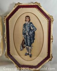 MaxSold Auction: &#34;BLUE BOY &#38; PINKIE&#34; Petite Needle Point. Large Framed Wall Hangings behind glass. - East Bridgewater (Massachusetts, USA) SELLER MANAGED Estate Sale Online Auction - Bedford Street