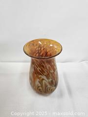 MaxSold Auction: Bristow Sudio Art Glass. Honey Amber Swirl Glass Vase. Signed - East Bridgewater (Massachusetts, USA) SELLER MANAGED Estate Sale Online Auction - Bedford Street