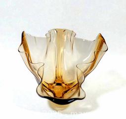 MaxSold Auction: Frederick Carder For STEUBEN &#34;Grotesque Vase&#34;. Early 20th Century. Amber Glass Centerpiece - East Bridgewater (Massachusetts, USA) SELLER MANAGED Estate Sale Online Auction - Bedford Street