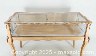 MaxSold Auction: French Style Showcase. Display Case  58&#34;×23&#34;×39&#34; - East Bridgewater (Massachusetts, USA) SELLER MANAGED Estate Sale Online Auction - Bedford Street