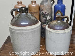 MaxSold Auction: Lot of Stoneware Whiskey Jugs - East Bridgewater (Massachusetts, USA) SELLER MANAGED Estate Sale Online Auction - Bedford Street