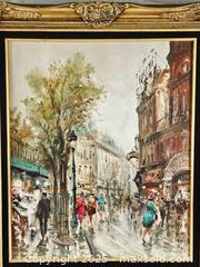MaxSold Auction: PIETRO DEMONE Oil on Canvas, Paris Street Scene. W/ Certificate of Authenticity. Original - East Bridgewater (Massachusetts, USA) SELLER MANAGED Estate Sale Online Auction - Bedford Street