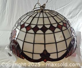 MaxSold Auction: Vintage Baroque Tiffany Style Stained Glass Hanging Lamp.  - East Bridgewater (Massachusetts, USA) SELLER MANAGED Estate Sale Online Auction - Bedford Street