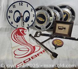 MaxSold Auction: Vintage Moon Eyes  Cast Alumimum Clock &#38; Automotive Collectibles Lot - East Bridgewater (Massachusetts, USA) SELLER MANAGED Estate Sale Online Auction - Bedford Street