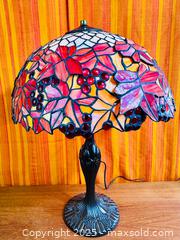 MaxSold Auction: Large Tiffany-Style Stained Glass Fall Leaves Table Lamp - Hamilton (Ontario, Canada) SELLER MANAGED Estate Sale Online Auction - Gertrude Street