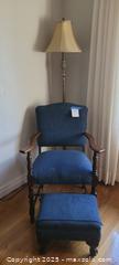 MaxSold Auction: Blue Chair, Ottoman and Lamp - North Bay (Ontario, Canada) SELLER MANAGED Downsizing Online Auction - Campbell Avenue