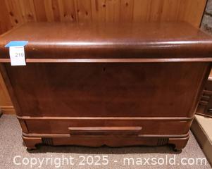 MaxSold Auction: vintage trunk with drawer on wheels - North Bay (Ontario, Canada) SELLER MANAGED Downsizing Online Auction - Campbell Avenue