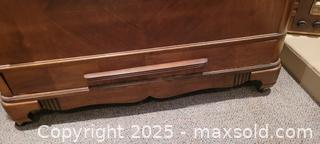 MaxSold Auction: vintage trunk with drawer on wheels - North Bay (Ontario, Canada) SELLER MANAGED Downsizing Online Auction - Campbell Avenue