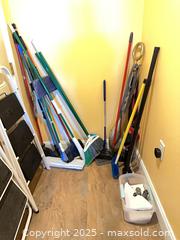 MaxSold Auction: Lot of household cleaning tools including steamer and 2 folding step stools - St. Petersburg (Florida, USA) SELLER MANAGED Estate Sale Online Auction - Sunshine Skyway Lane (CONDO)