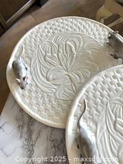 MaxSold Auction: Set of 2 Olaria Pinheiro Glazed Ceramic Serving Platters with mice (Portugal) - St. Petersburg (Florida, USA) SELLER MANAGED Estate Sale Online Auction - Sunshine Skyway Lane (CONDO)