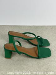 MaxSold Auction: A&Qzihong Women&#39;s Green Square Toe Strappy Sandals with Chunky Heels, Size US 10 ~ EU 42 - Cobourg (Ontario, Canada) SELLER MANAGED Downsizing Online Auction - Burnham Street