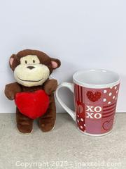 MaxSold Auction: Cute Monkey with Heart Stuffed Animal Plush and Ceramic Heart Mug Gift Set - Cobourg (Ontario, Canada) SELLER MANAGED Downsizing Online Auction - Burnham Street