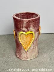 MaxSold Auction: Handmade Hand-Painted Heart Candle Holder / Small Decorative Vase - Cobourg (Ontario, Canada) SELLER MANAGED Downsizing Online Auction - Burnham Street