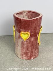 MaxSold Auction: Handmade Hand-Painted Heart Candle Holder / Small Decorative Vase - Cobourg (Ontario, Canada) SELLER MANAGED Downsizing Online Auction - Burnham Street