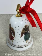 MaxSold Auction: &#34;Hark the Herald Angels Sing&#34; Porcelain Bell Christmas Ornament - Cobourg (Ontario, Canada) SELLER MANAGED Downsizing Online Auction - Burnham Street