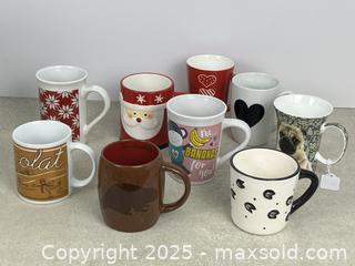 MaxSold Auction: Lot of 9 Mixed Novelty Coffee Mugs (Tim Horton&#39;s, Pug, Peekaboo Surprise Mug, Christmas, &#38; more!) - Cobourg (Ontario, Canada) SELLER MANAGED Downsizing Online Auction - Burnham Street