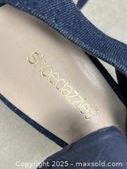 MaxSold Auction: ShoeDazzle Women&#39;s &#34;Sarahh&#34; Denim / Jean Wedges with Cork Soles, Size US 10 ~ EU 41 - Cobourg (Ontario, Canada) SELLER MANAGED Downsizing Online Auction - Burnham Street