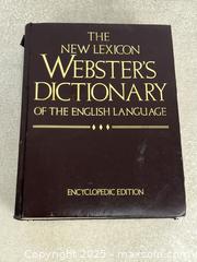 MaxSold Auction: The New Lexicon Webster&#39;s Dictionary of the English Language Encyclopedic Edition Hardcover Book - Cobourg (Ontario, Canada) SELLER MANAGED Downsizing Online Auction - Burnham Street