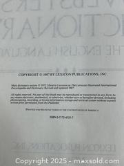 MaxSold Auction: The New Lexicon Webster&#39;s Dictionary of the English Language Encyclopedic Edition Hardcover Book - Cobourg (Ontario, Canada) SELLER MANAGED Downsizing Online Auction - Burnham Street