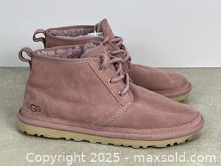 MaxSold Auction: UGG Women&#39;s Pink Neumel Leather Chucka Boots (Model: 1094269), Size US 9 ~ EU 40 - Cobourg (Ontario, Canada) SELLER MANAGED Downsizing Online Auction - Burnham Street