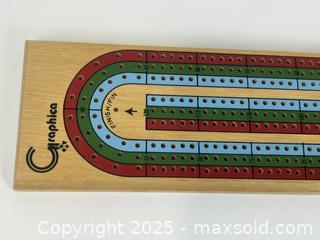 MaxSold Auction: Wooden Cribbage / Crib Card Game Board with Pegs - Cobourg (Ontario, Canada) SELLER MANAGED Downsizing Online Auction - Burnham Street