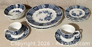 MaxSold Auction: Japanese Lipper & Mann Blue Imari Dinnerware - Maple Glen (Pennsylvania, USA) SELLER MANAGED Reseller Online Auction - Salaway Court