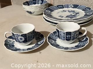 MaxSold Auction: Japanese Lipper & Mann Blue Imari Dinnerware - Maple Glen (Pennsylvania, USA) SELLER MANAGED Reseller Online Auction - Salaway Court