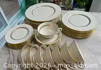 MaxSold Auction: Lenox Imperial China Set: Laurel Design, Service for 8 - Maple Glen (Pennsylvania, USA) SELLER MANAGED Reseller Online Auction - Salaway Court