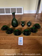 MaxSold Auction: The Grass is Always Greener Green Glass Set - Maple Glen (Pennsylvania, USA) SELLER MANAGED Reseller Online Auction - Salaway Court