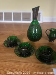 MaxSold Auction: The Grass is Always Greener Green Glass Set - Maple Glen (Pennsylvania, USA) SELLER MANAGED Reseller Online Auction - Salaway Court
