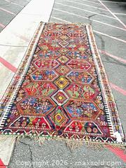 MaxSold Auction: Caucasian/Persian Tribal Wool Runner 4.5' x 16'3" - Commerce (California, USA) PARTNER MANAGED Estate Sale Online Auction - Randolph Street (STORAGE)